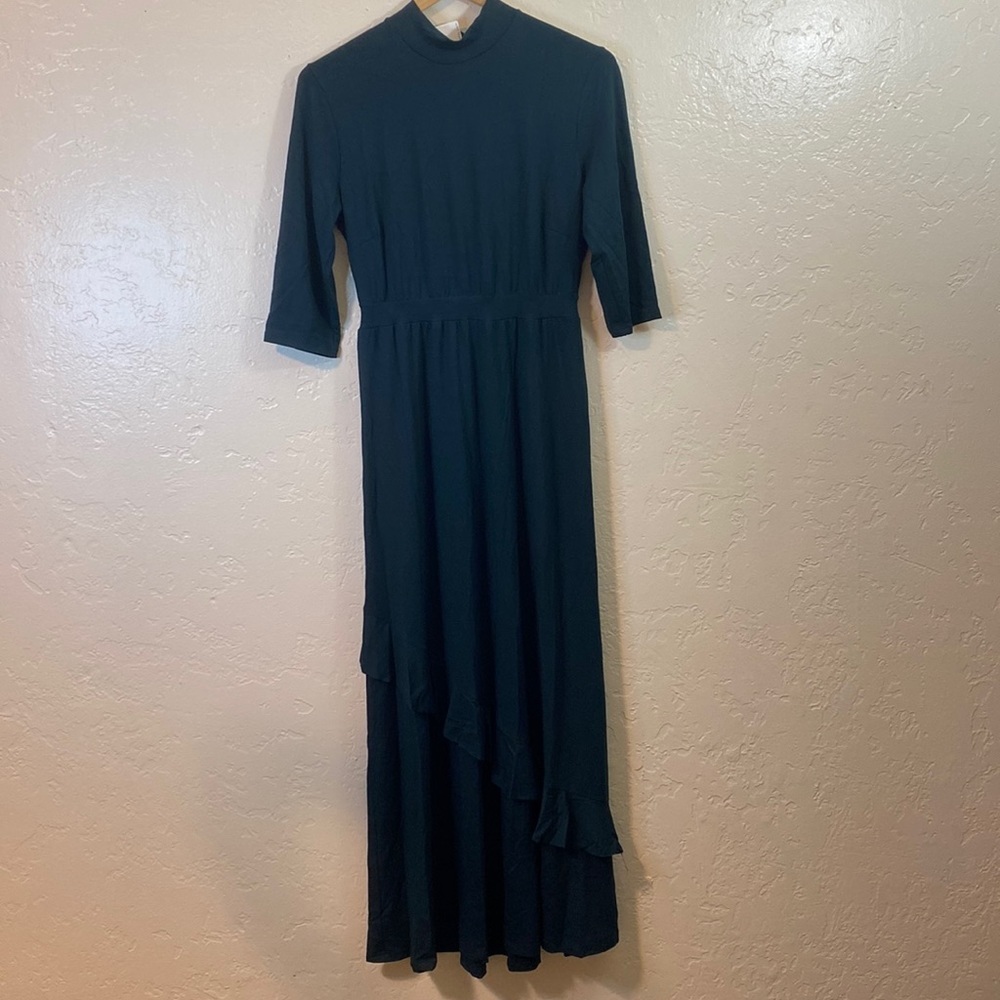 Only Hearts NYC Helena Stuart 3/4 Sleeves Hunter Green Maxi Dress Size: S